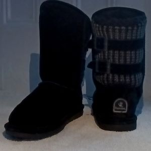 Girls bearpaw black boots